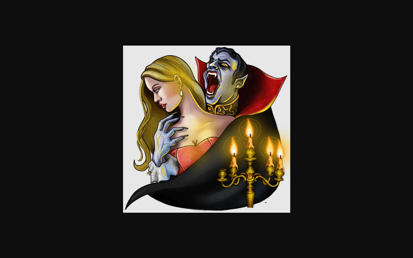 Ilustração oficial do símbolo Wild de Blood Suckers com vampiro e personagem